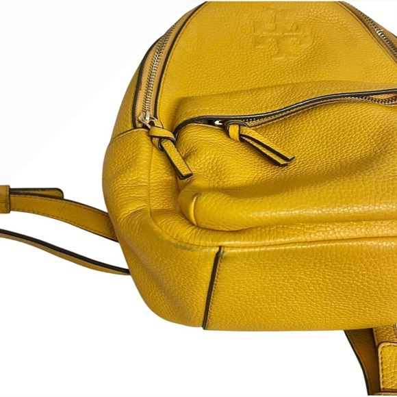 $350 TORY BURCH Solarium Yellow Leather Mini Backpack Designer Bag Embossed Logo main image 4